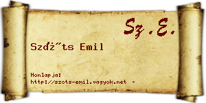 Szőts Emil névjegykártya