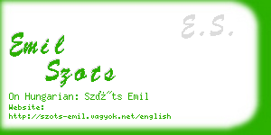 emil szots business card